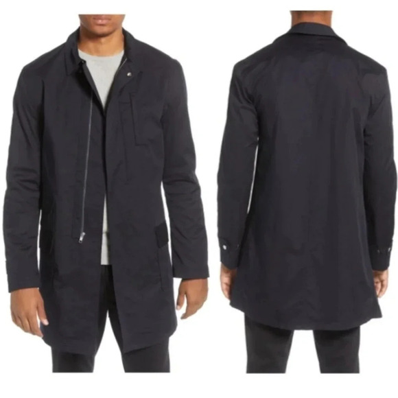 New BLDWN Decker Navy Blue Water Repellent Parka Jacket M - Picture 1 of 10